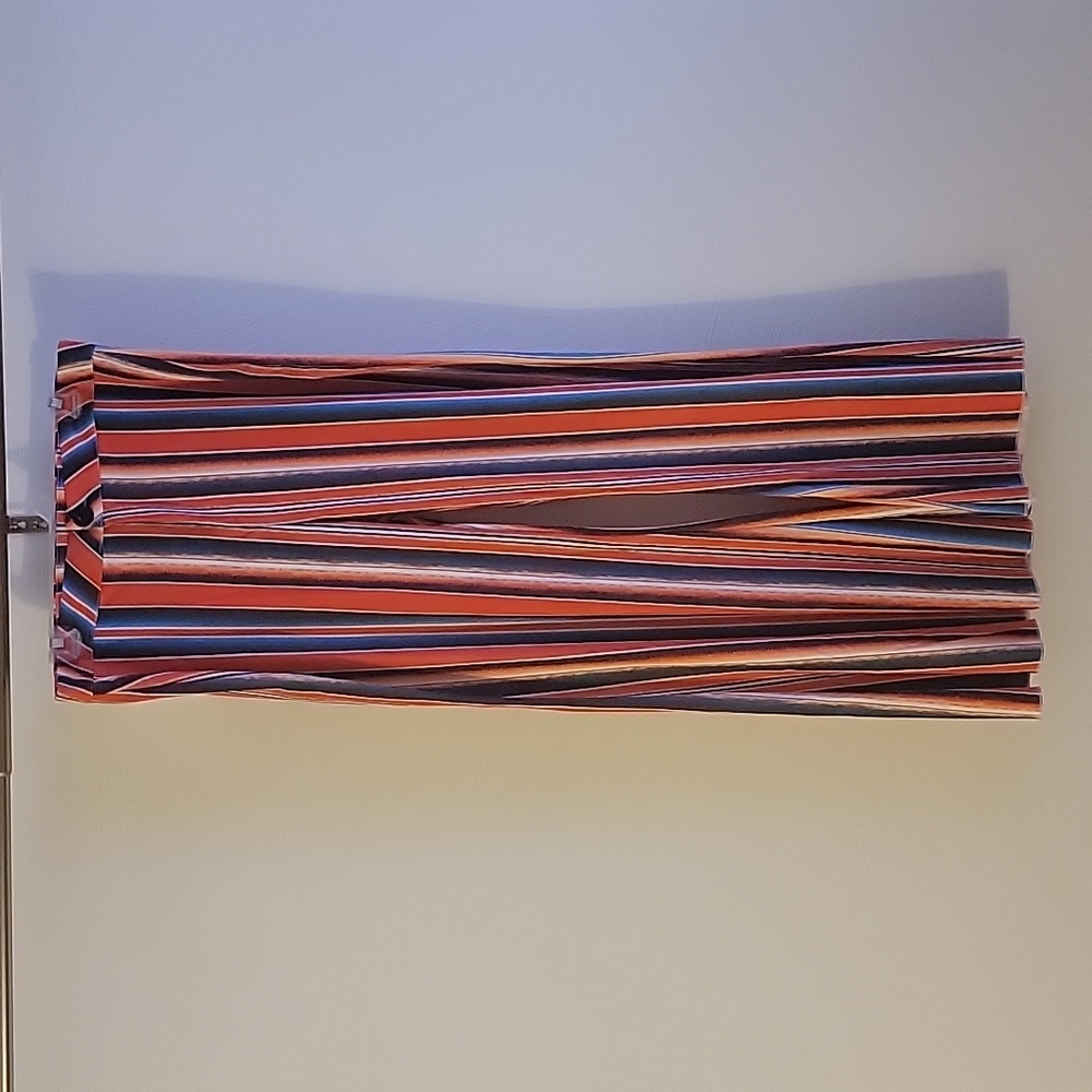 RED MULTICOLOR STRIPED BELL BOTTOMS